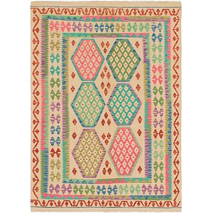Unique Loom 5' x 6' 9 Kilim Maymana Rug