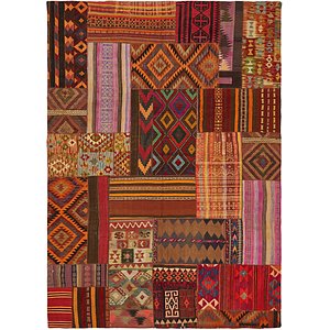 8' x 11' 4 Kilim Patchwork Rug