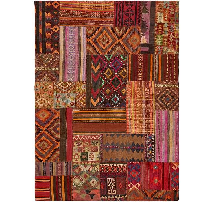 8' x 11' 4 Kilim Patchwork Rug