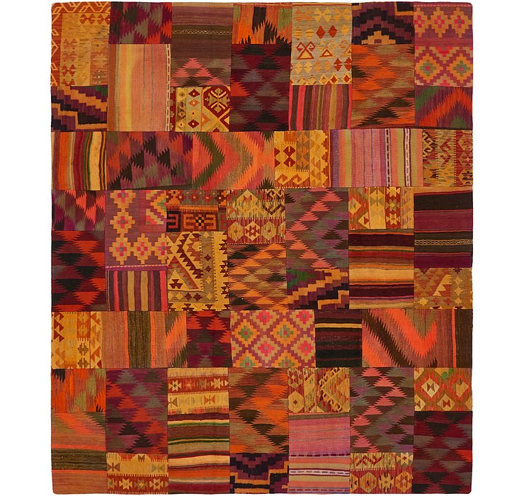 8' 2 x 9' 7 Kilim Patchwork Rug