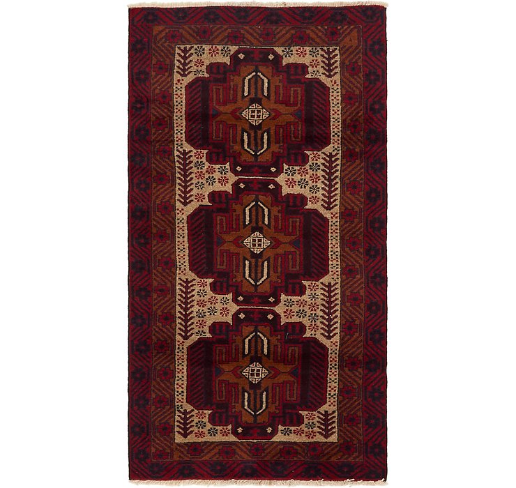 3' 3 x 6' 3 Balouch Persian Rug