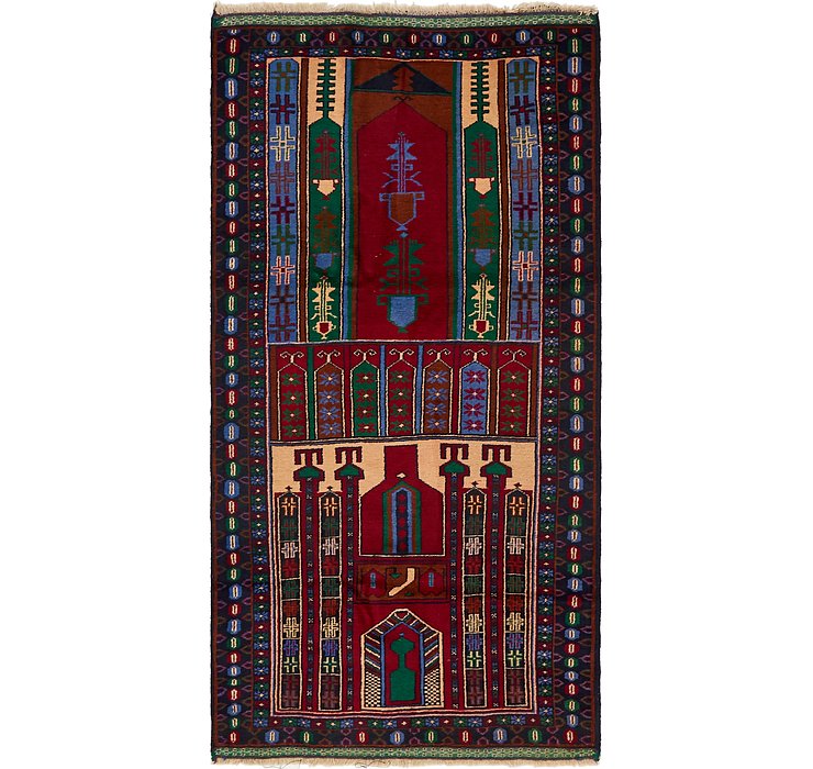 107cm x 208cm Balouch Persian Rug