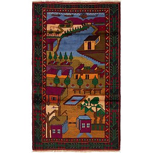 Unique Loom 3' 5 x 6' 2 Balouch Persian Rug