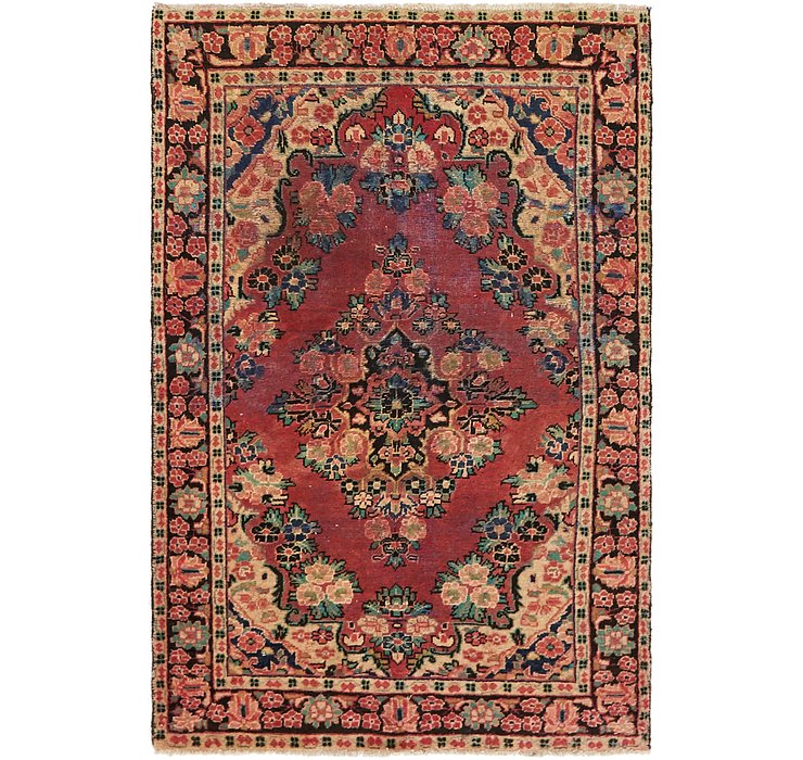 HandKnotted 4' x 6' 4 Hamedan Persian Rug