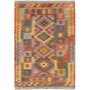 Unique Loom 3' 3 x 4' 10 Kilim Maymana Rug