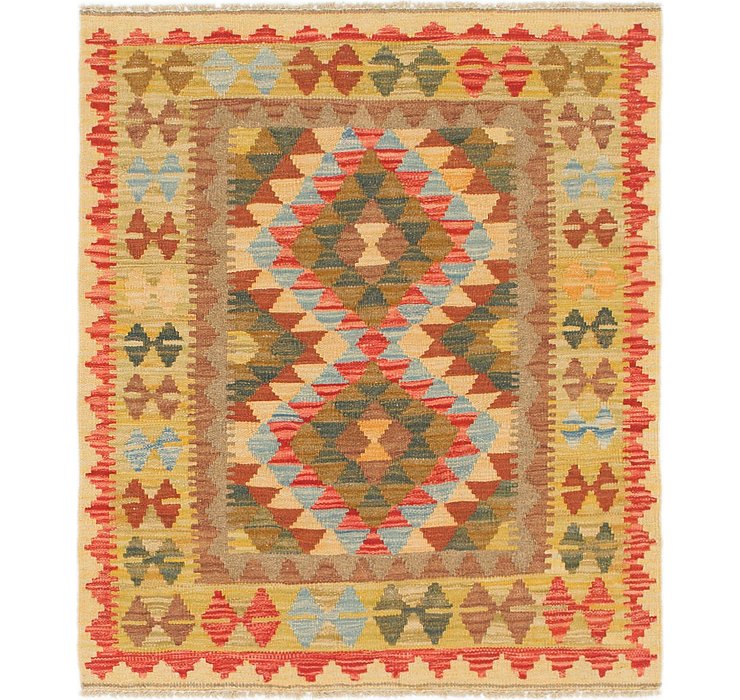 3' 2 x 3' 8 Kilim Maymana Square Rug