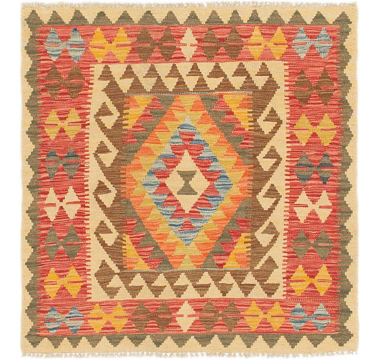 3' 3 x 3' 3 Kilim Maymana Square Rug