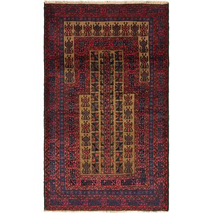 Unique Loom 3' x 5' Balouch Persian Rug