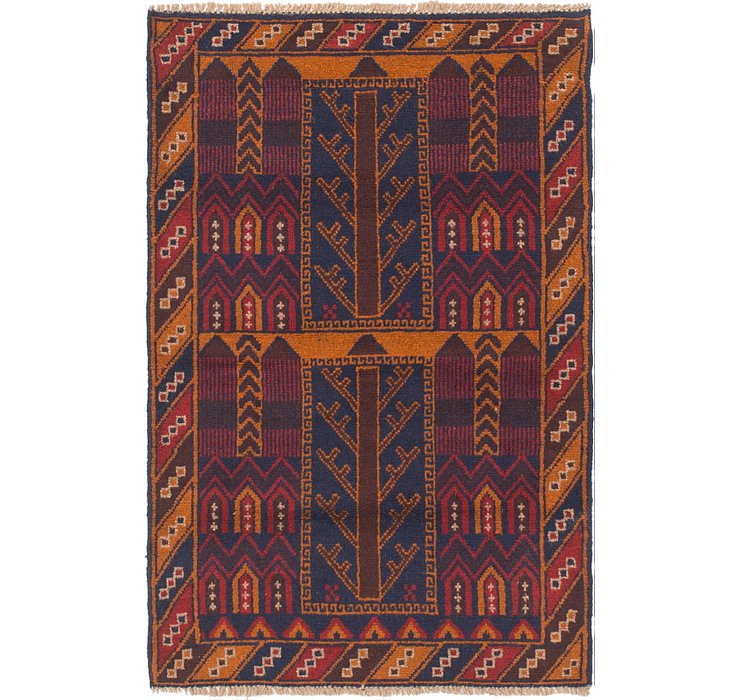 3' x 4' 6 Balouch Persian Rug