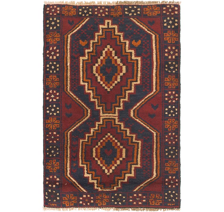 3' x 4' 7 Balouch Persian Rug