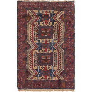 HandKnotted 3' x 5' Balouch Persian Rug