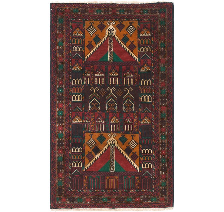 3' x 5' 3 Balouch Persian Rug