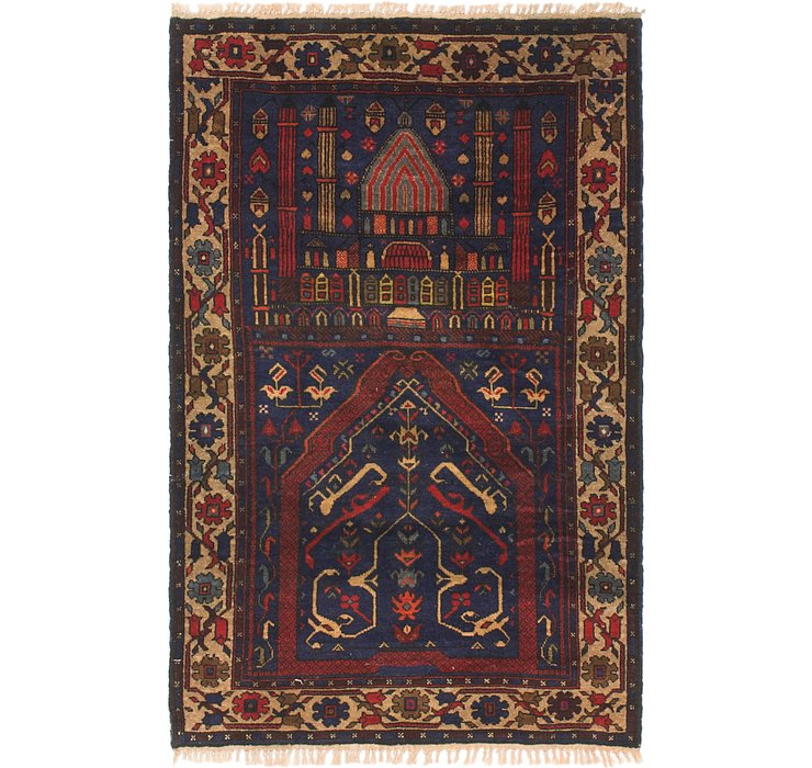 3' x 4' 6 Balouch Persian Rug