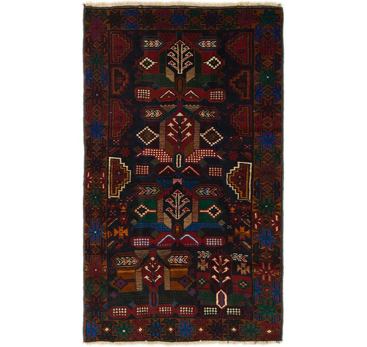 3' 8 x 6' 4 Balouch Persian Rug