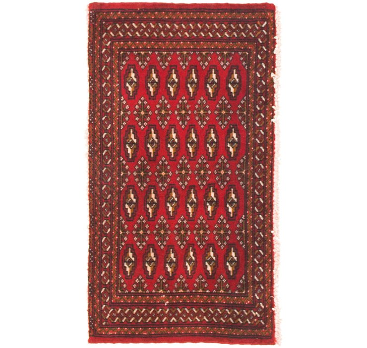 HandKnotted 1' 8 x 3' Torkaman Persian Rug