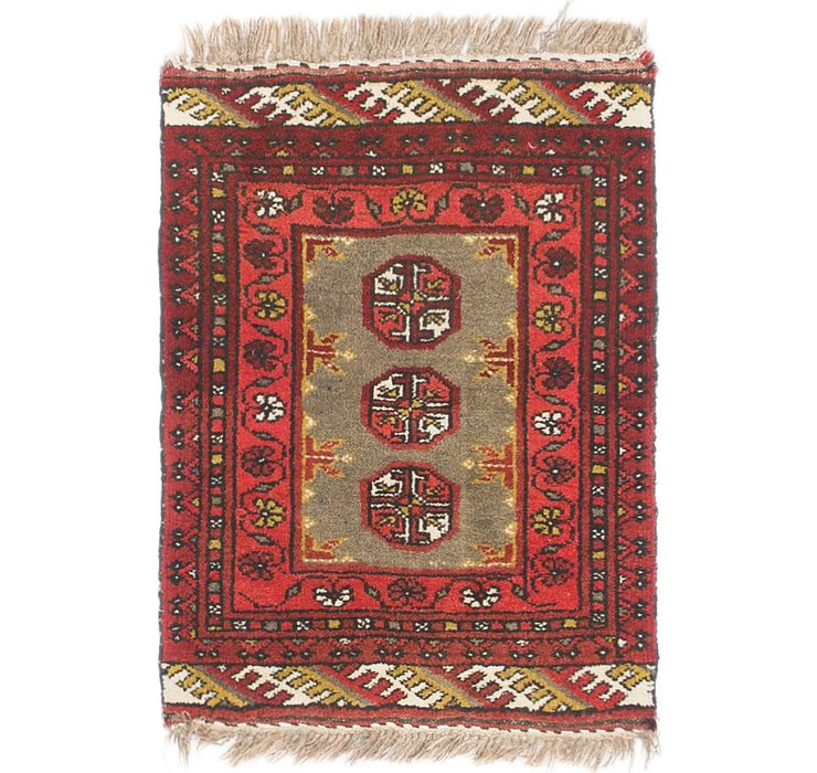 HandKnotted 1' 8 x 2' 6 Afghan Akhche Rug