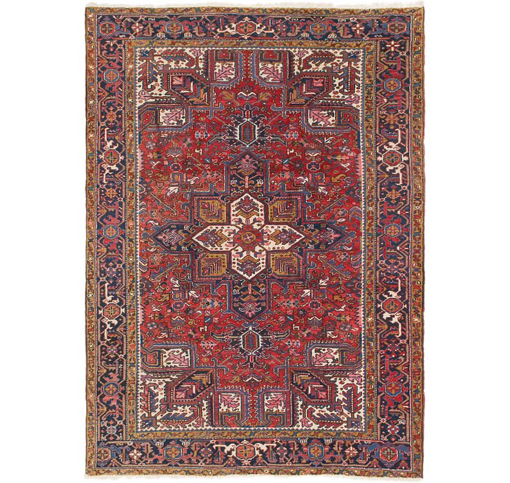 7' x 9' 8 Heriz Persian Rug