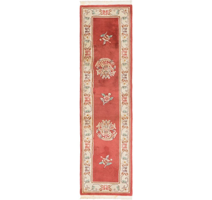 2' 4 x 8' 9 Antique Finish Runner Rug