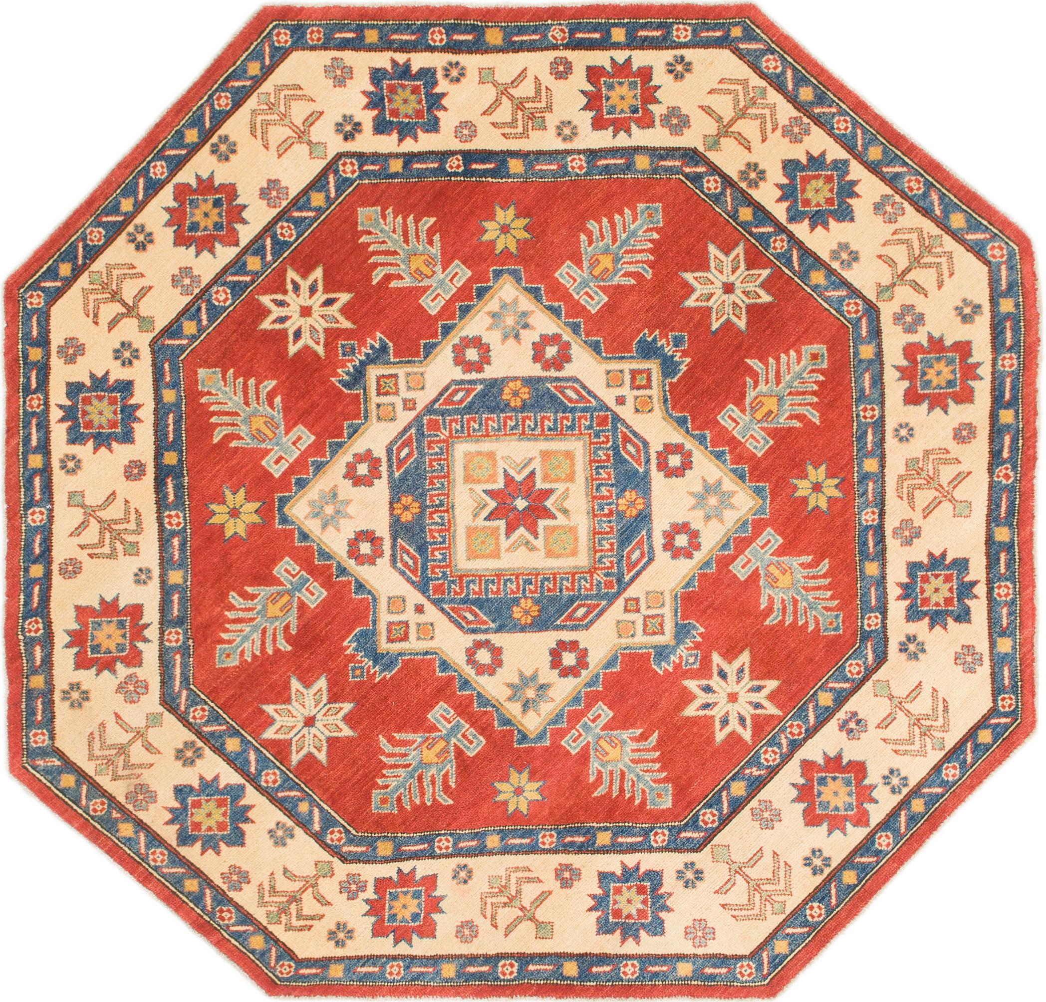 Red 6 4 X 5 Kazak Octagon Rug Rugs