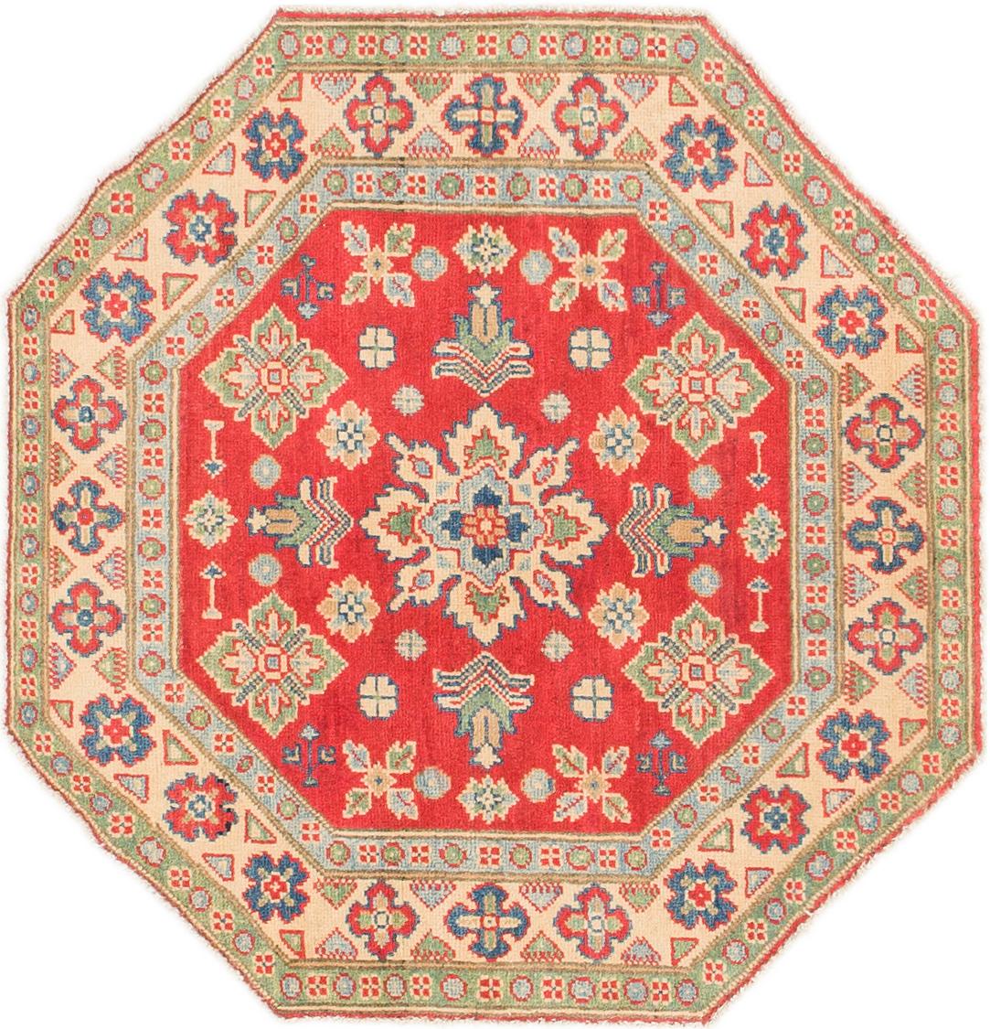 Red 3 X 4 Kazak Octagon Rug Erugs