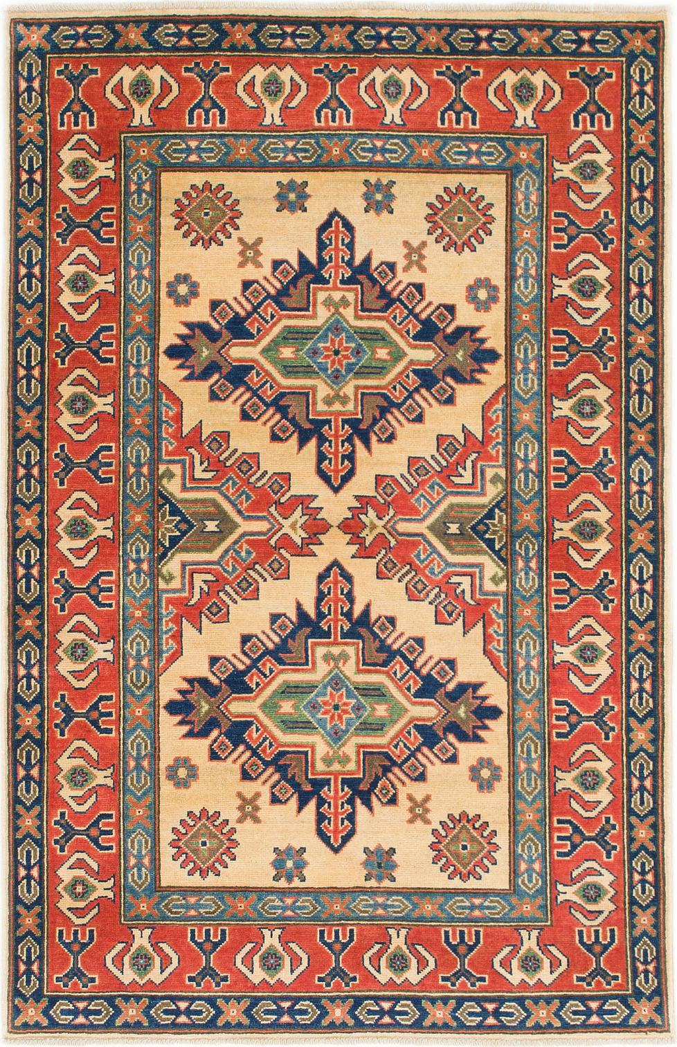 Cream 4 X 6 Kazak Rug Oriental Rugs Handknotted Com Main 4 X 6 Kazak Rug Photo