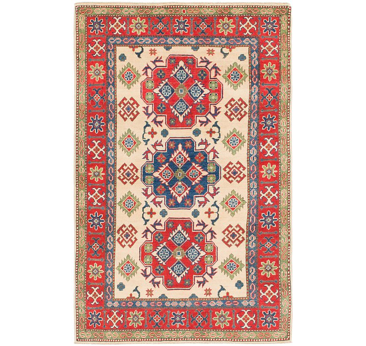 4' x 6' 4 Kazak Rug