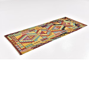2' 10 x 7' Kilim Maymana Runner Rug