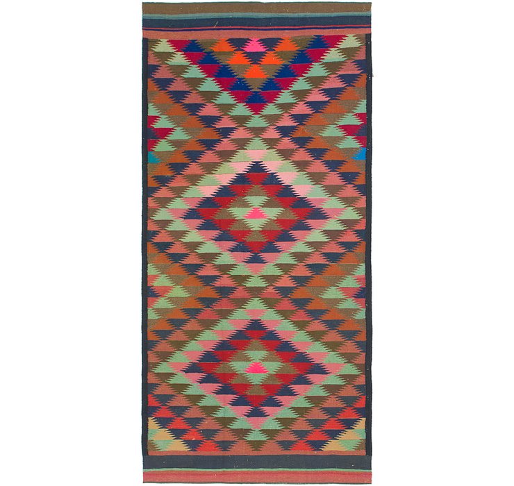 4' 7 x 10' Kilim Fars Runner Rug