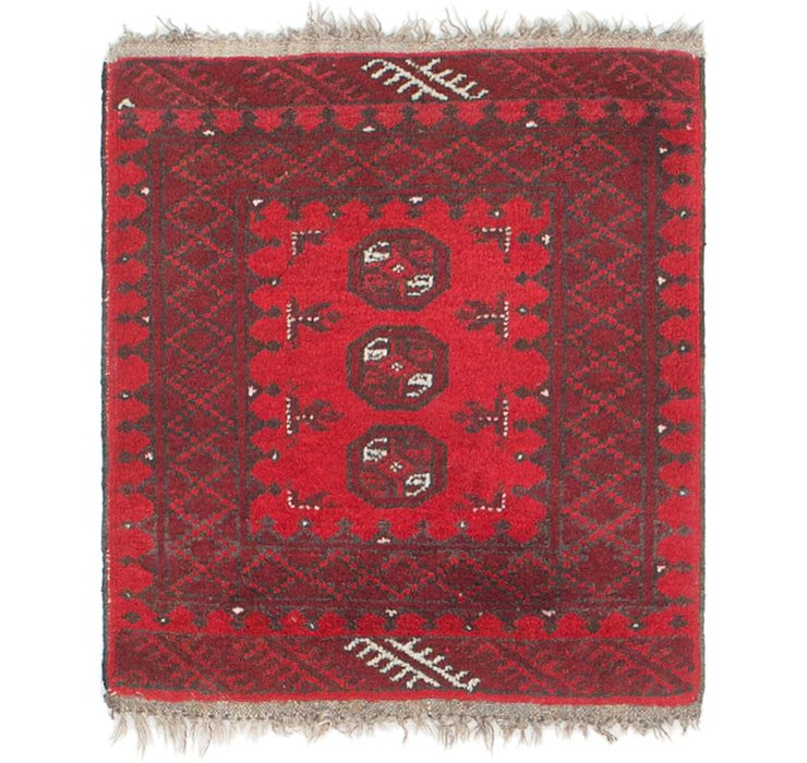 1' 10 x 2' Afghan Akhche Square Rug