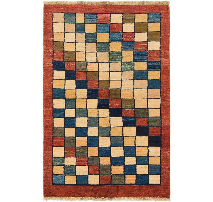 3' 2 x 4' 10 Shiraz-Gabbeh Persian Rug
