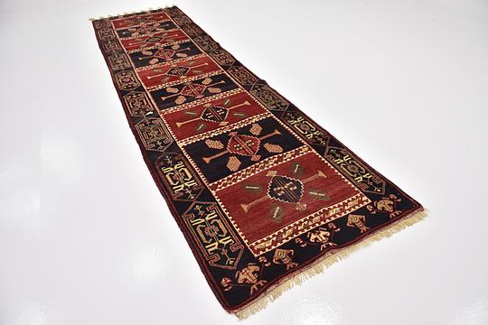 Navy Blue 3 9 X 14 2 Kars Runner Rug Oriental Rugs Erugs Main Image Of Rug