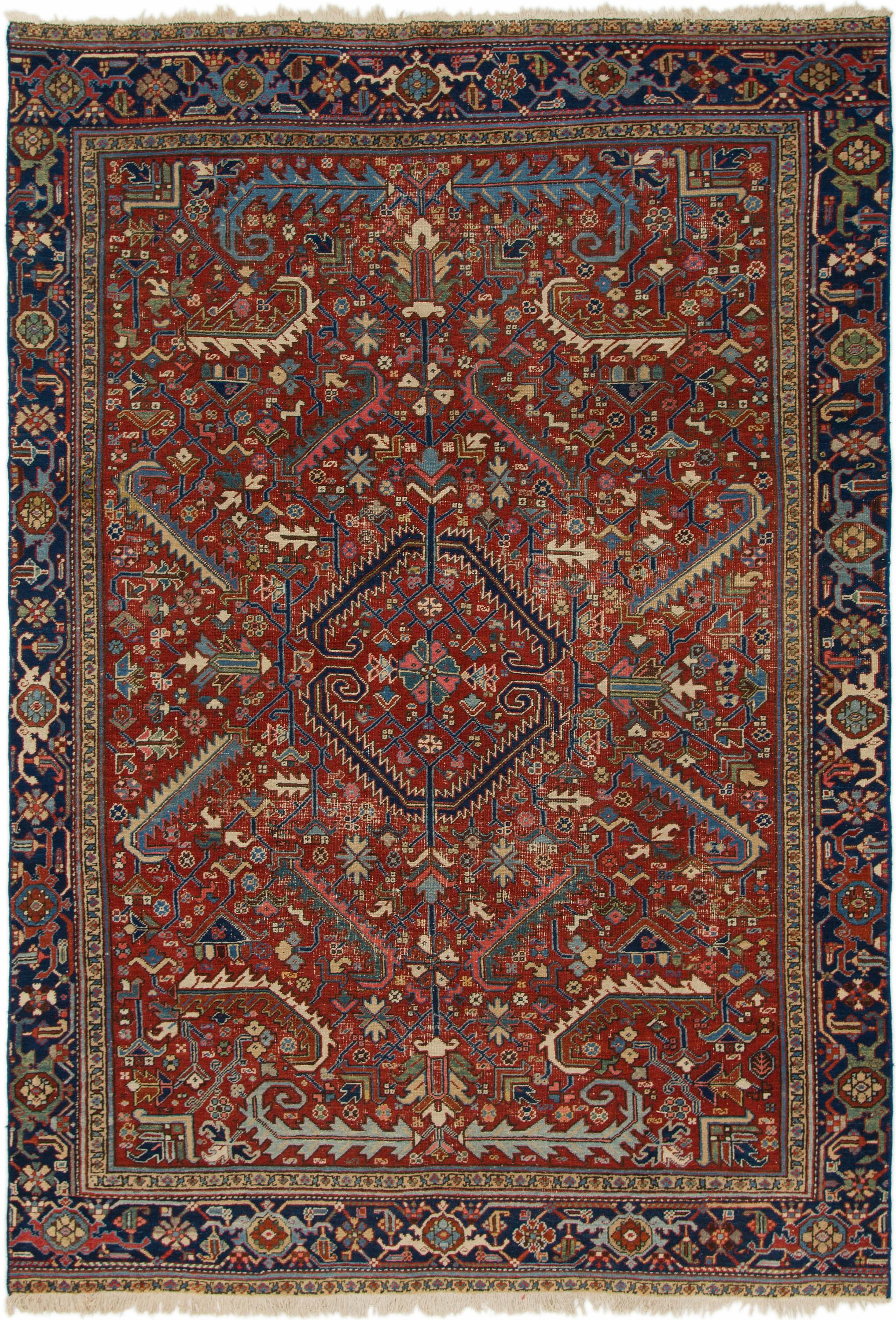 Red 7 X 11 Heriz Persian Rug Erugs