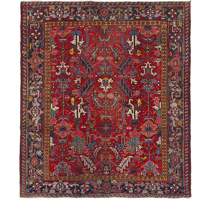 7' 7 x 8' 9 Heriz Persian Square Rug