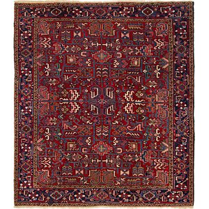 7' 10 x 8' 10 Heriz Persian Square Rug