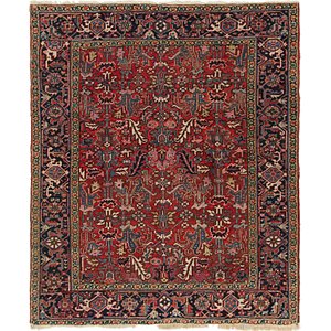 7' x 8' 6 Heriz Persian Square Rug
