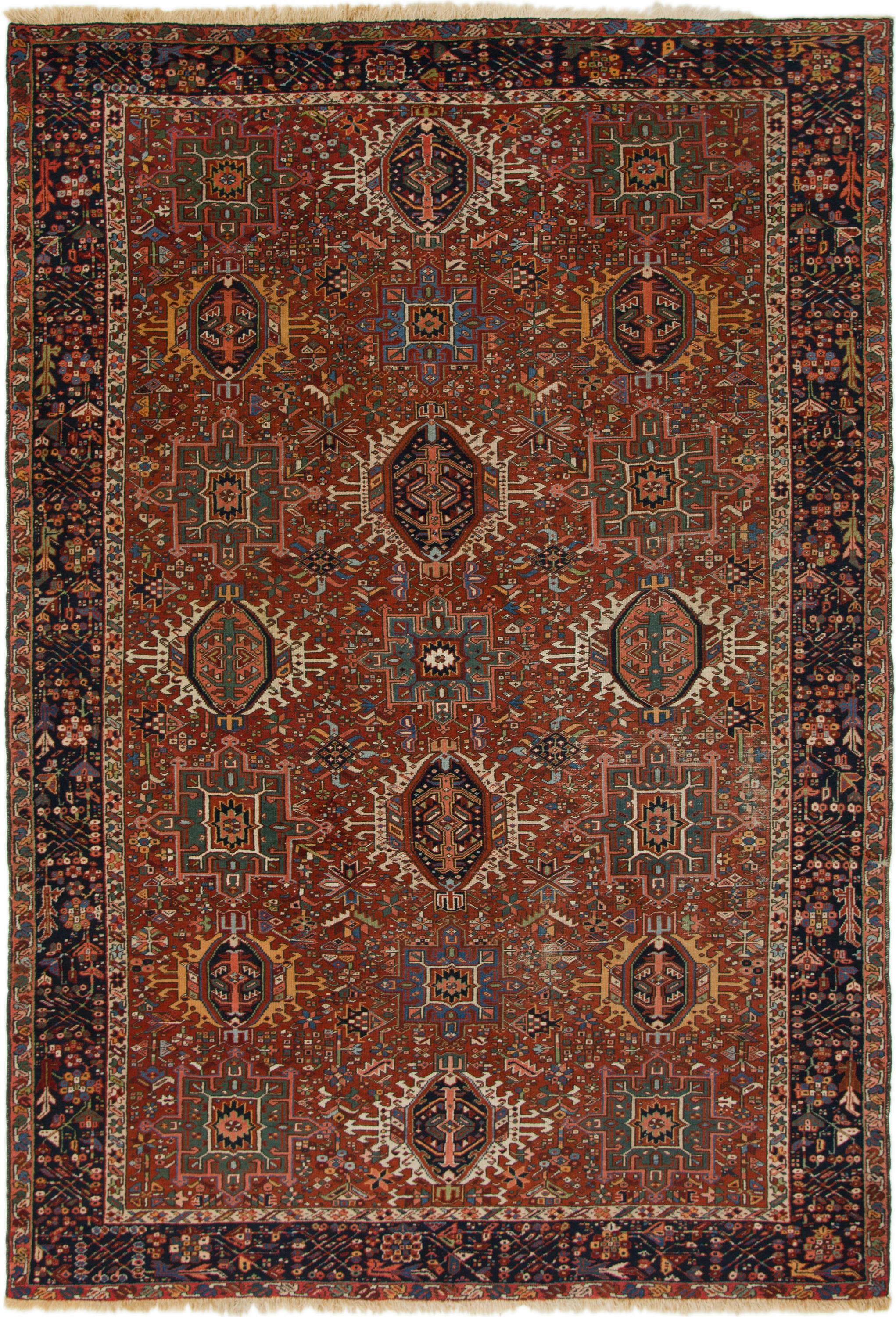 Red 7 X 11 Heriz Persian Rug Erugs