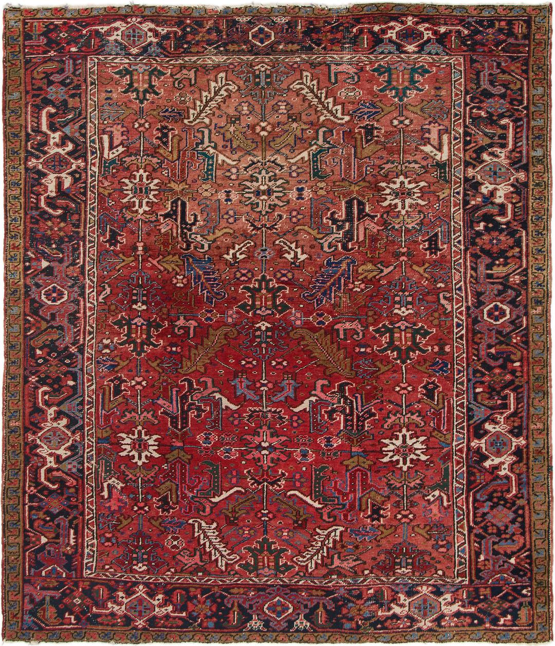 Rust Red Handknotted 7 9 X 8 Heriz Persian Square Rug Main Handknotted 7 9 X 8 Heriz Persian Square Rug Photo