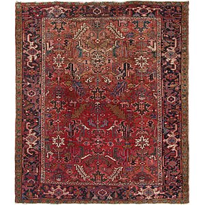 7' 9 x 8' 8 Heriz Persian Square Rug
