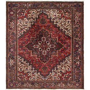 7' 8 x 8' 9 Heriz Persian Square Rug