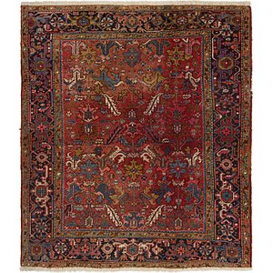 7' 7 x 8' 9 Heriz Persian Square Rug