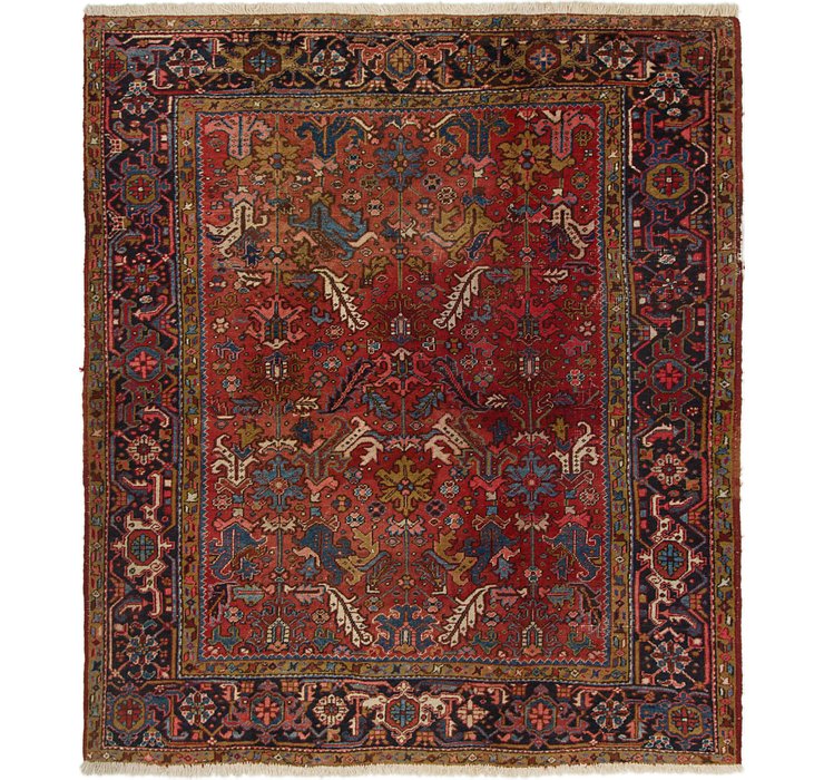 7' 7 x 8' 9 Heriz Persian Square Rug