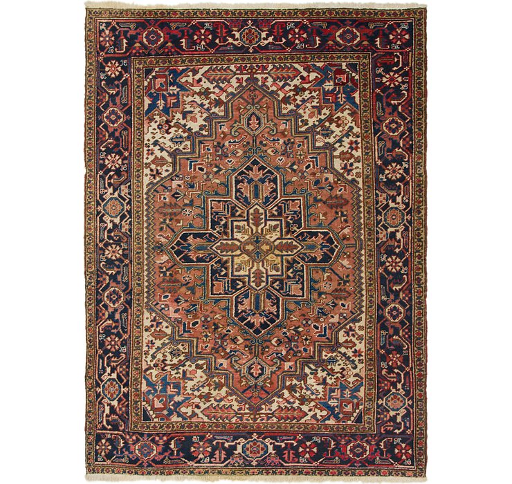 7' x 9' 4 Heriz Persian Rug