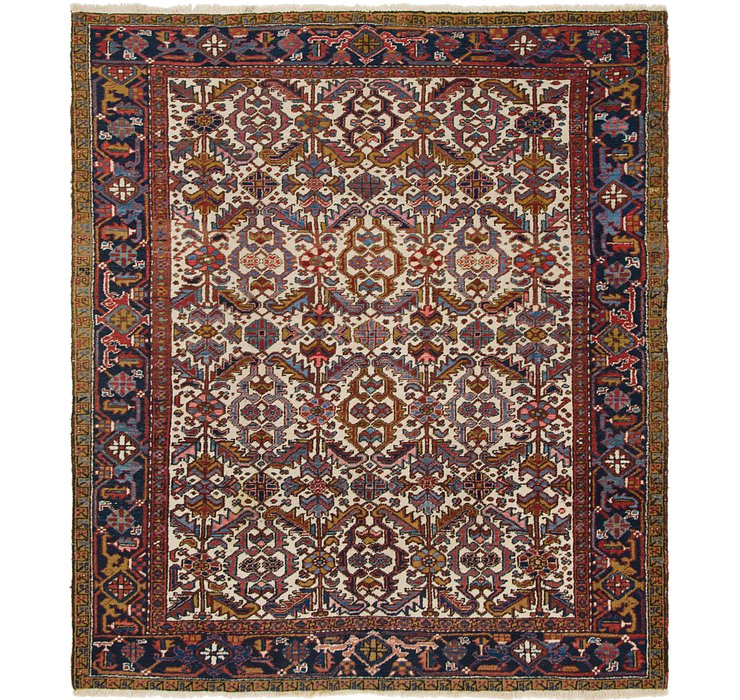 7' 9 x 9' Heriz Persian Square Rug