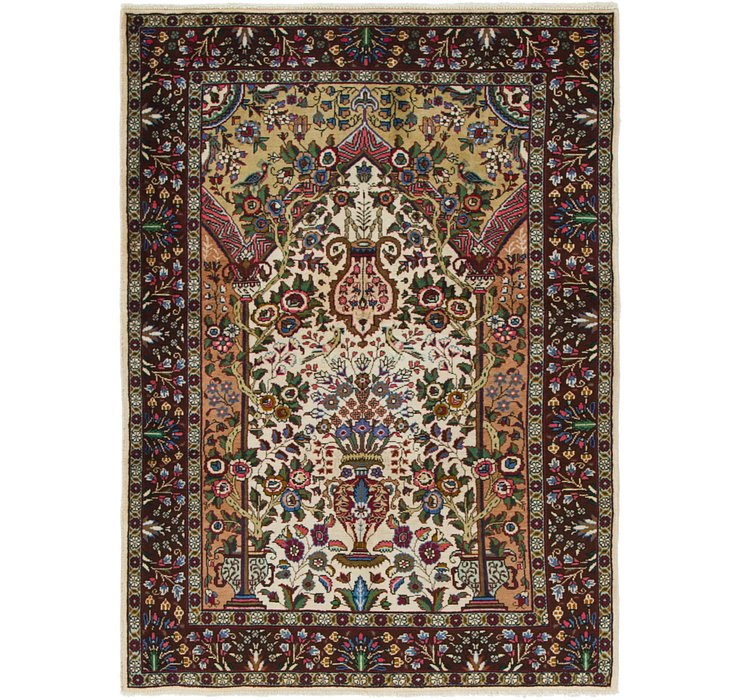3' 4 x 4' 10 Tabriz Persian Rug
