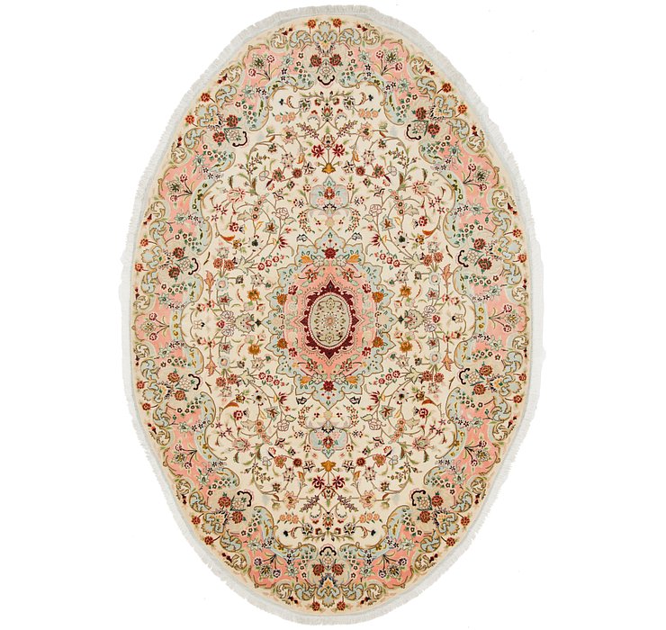 6' 7 x 9' 10 Tabriz Persian Oval Rug