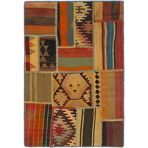 2' 8 x 4' Kilim Patchwork Rug