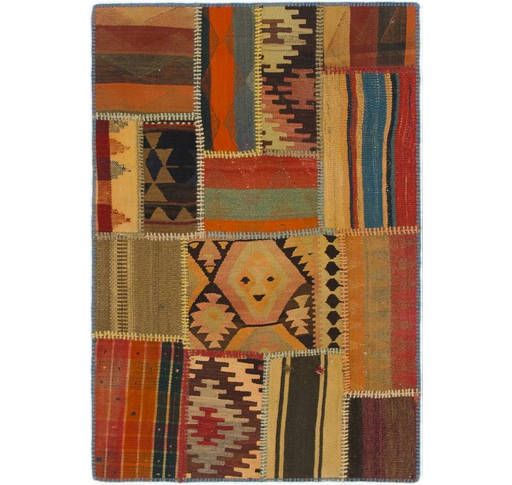 2' 8 x 4' Kilim Patchwork Rug