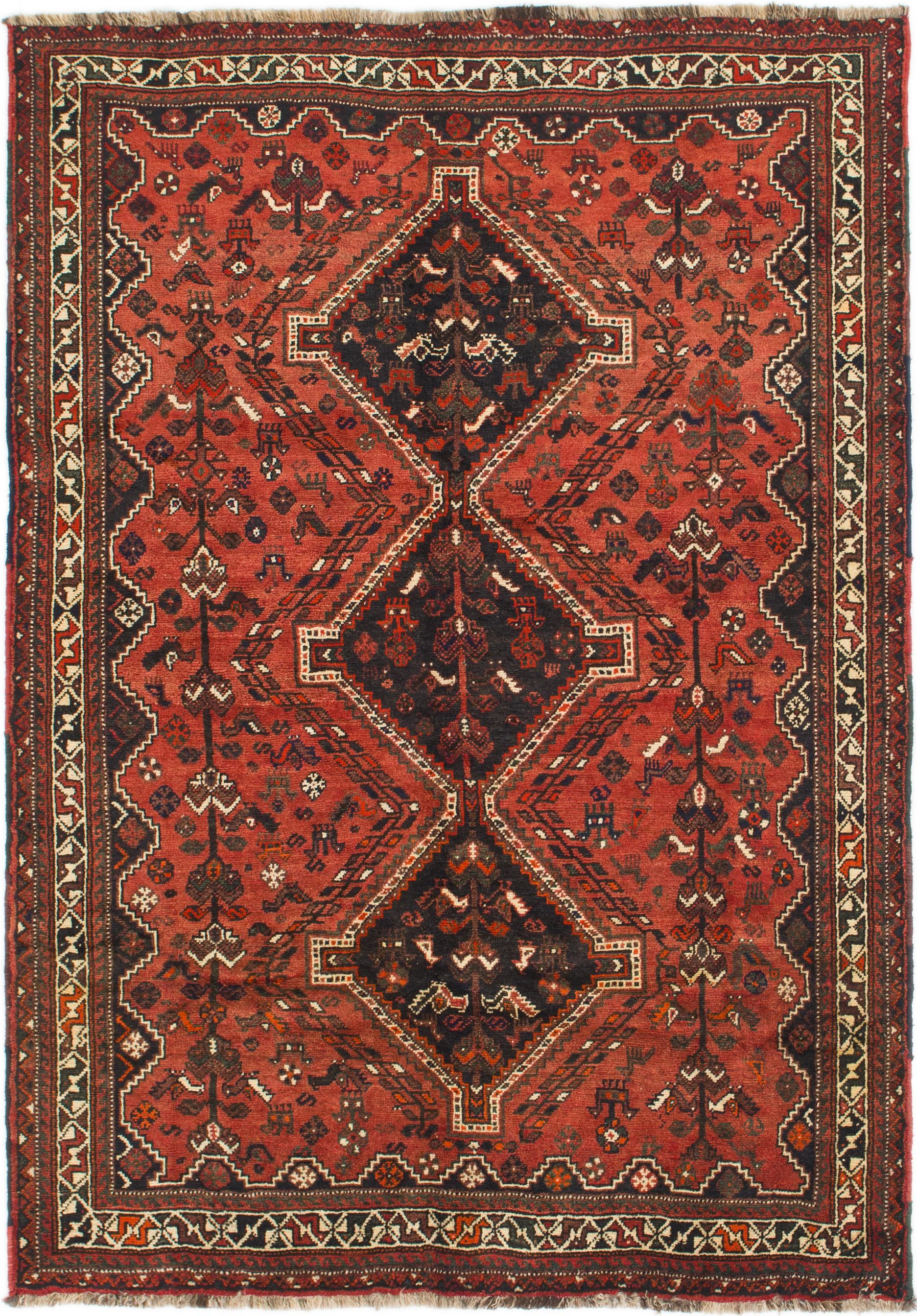 Red 5 6 X 8 Shiraz Persian Rug Handknotted Main 5 6 X 8 Shiraz Persian Rug Photo