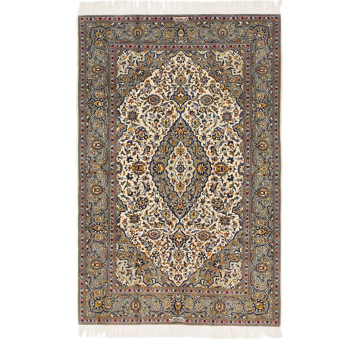 4' 6 x 7' Kashan Persian Rug