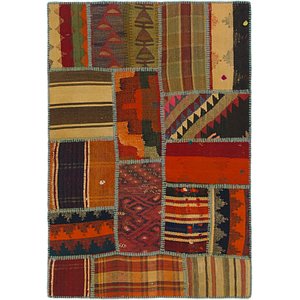 Unique Loom 2' 10 x 4' 2 Kilim Patchwork Rug
